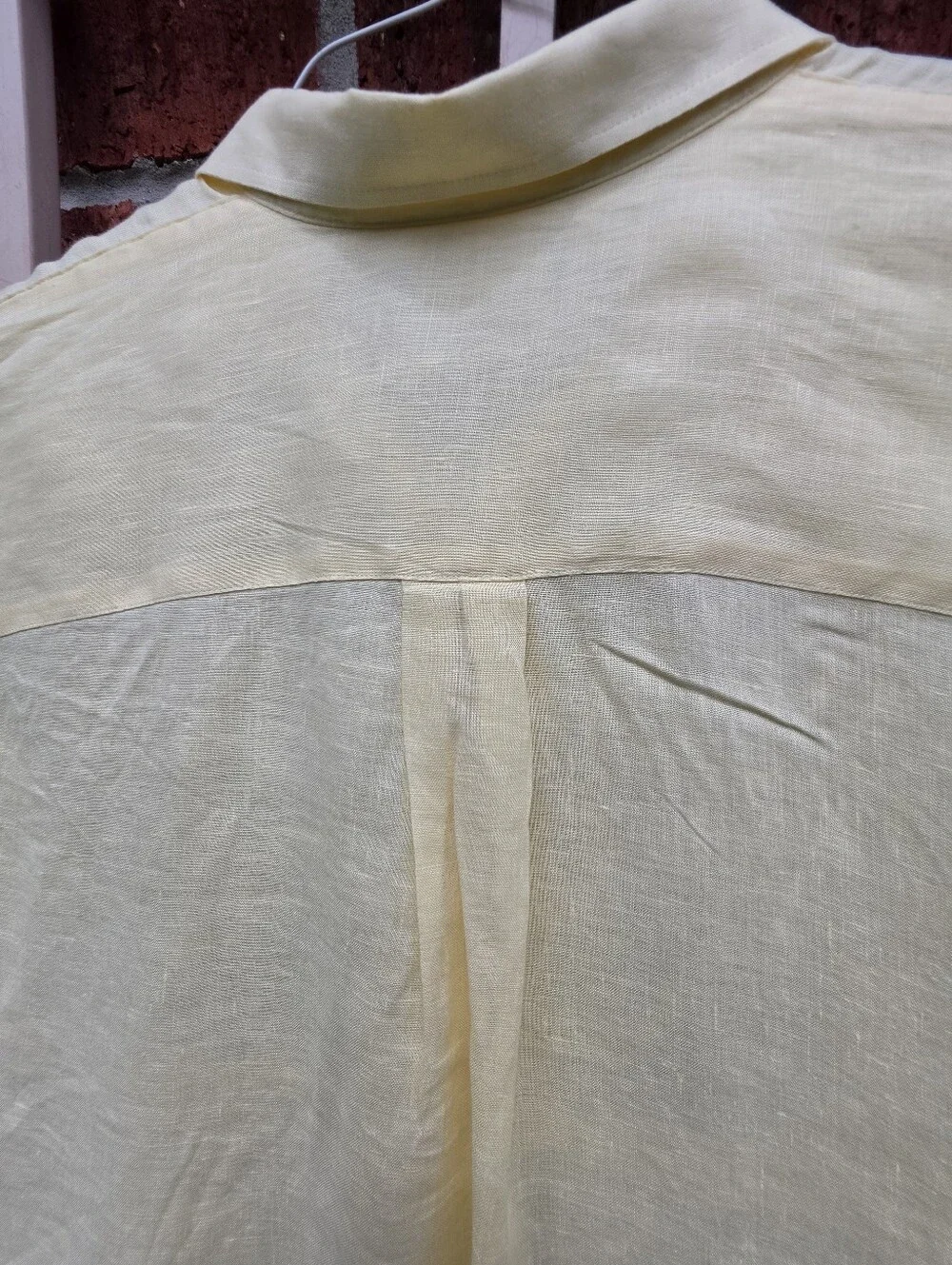 Lauren Ralph Lauren Yellow 100% Linen Short Sleeve Button Down Shirt Womens XL - Picture 11 of 11